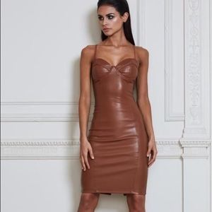 Faux Leather Midi Dress